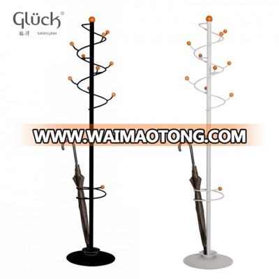 Metal wood hooks spiral shape coat stand india with high quality