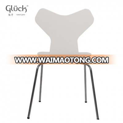 Nordic Fashion Modern Furniture Classics Stainless Steel Legs Wooden High Back  Dining Room Chair With High Quality