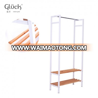 Metal 2-tiers shelves shoe storage bench coat rack with high quality