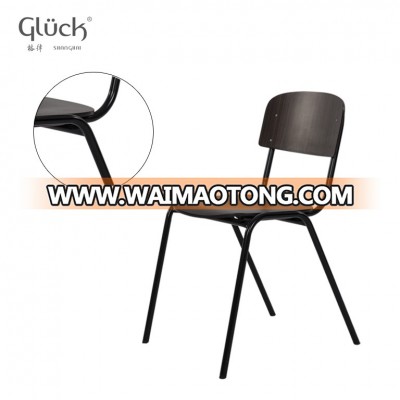 Modern Black Metal Durable Restaurant Used Chair Furniture High Back Wing Dining Chairs