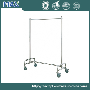 Heavy Duty Chrome Coat Display Clothes Hanger Rack Rubberised Lockable Wheels